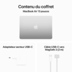 Apple MacBook Air 13” (2024) – Puce Apple M3, 16 Go RAM, SSD 512 Go, Écran Liquid Retina, Argent – Image 4