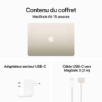 Apple MacBook Air 15” (2024) – Puce Apple M3, 16 Go RAM, SSD 256 Go, Écran Liquid Retina, Lumière Stellaire – Image 3